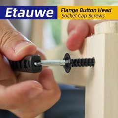 Etauwe 50-Piece M5-0.8 x 20mm Flange Button Head Screws – Black 304 Stainless…