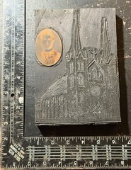 Antique Gothic Church Letterpress Printing Block Slovak Catholic Portrait
