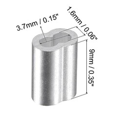 200 Pcs Aluminum Crimping Loop Sleeve 1/16″,Cable Crimp Ferrules for Wire Rope a