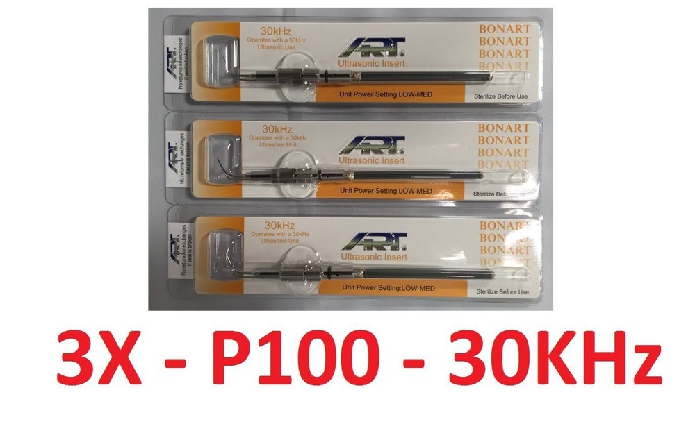 Dental Cavitron Ultrasonic 30 KHz Insert SLI- P100 SLIM Series Tip 3/Pack BONART