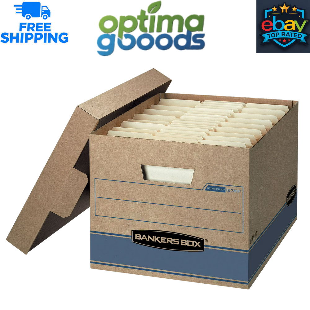 Bankers Box Heavy Duty Storage Boxes, 10″ x 12″ x 15″, 10 Pack, Kraft Brown