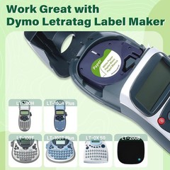 10PK 12mm White LT 91330 Paper Label Tape For DYMO S0721510 LetraTag LT-100T