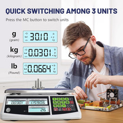 Counting Scale (30Kg/66Lb, 0.1G), G/Kg/Lb, Coin Scale, Precision Electronic Gram