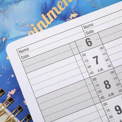 Undated Salon Appointment Book, 11.5″ x 4.7″, 6 AM – 9 PM, 2 Columns