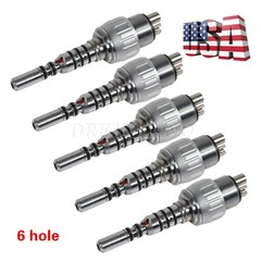 Dental LED 6 Hole Quick Coupler 360 degree swivel Fit KAVO Handpiece ux’