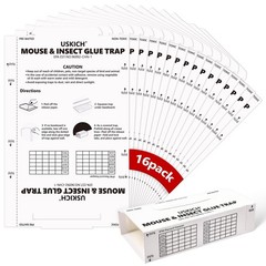 16 Pack Mouse Glue Trap,Mouse Traps Indoor for Home,Adhesive 16 Pack, clear