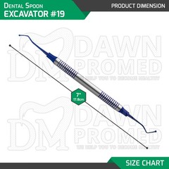 Dental Spoon Excavator #19 Double Ended Blue Titanium Coated Instrument German G