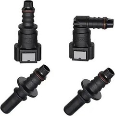 2 Sets Fuel Line Quick Connect, Push-On Release Hose Connectors Straight & Elbow
