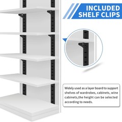 8 Pcs 40 Inch Shelf Pilaster Tracks and 24 Pcs Shelf Clips Adjustable Metal S…