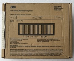3M Fire Barrier Moldable Putty Pads, Shapeable Firestop Pads 7″ x 7″ x 1/10”