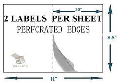 200 Shipping Labels Perforated 8.5×5.5 Self Adhesive 2 Per Sheet 100 Sheets