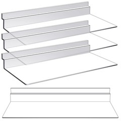 4 Pack 4 x 10 Inch Slatwall Shelves Hanging Accessories Clear Slatwall Shelf …