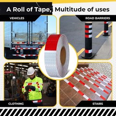 Conspicuity Tape DOT-C2 Approved Reflective Trailer Red White 2”x75’ -1 Roll