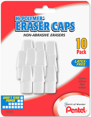 PENTEL High hi polymer & Latex Free 10 ERASER CAPS Pencil Tops Erasers ZEH02BP10