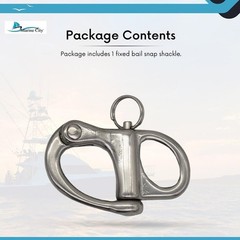 MARINE CITY 316 Grade Stainless Steel Fixed Bail Snap Shackle with Quick…