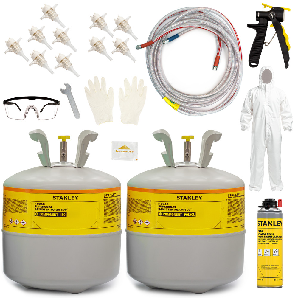 Stanley F994C Spray Foam 1 Kit (600 Board Feet) Closed Cell Class A Fire Rated