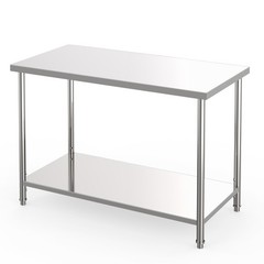 Heavy Duty 2-Tier Stainless Steel Commercial Prep Table 48″x24″x35″ Undershelf