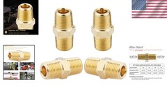 1/8 NPT Solid Brass Hex Nipples – 4 Pieces for Durable Connections