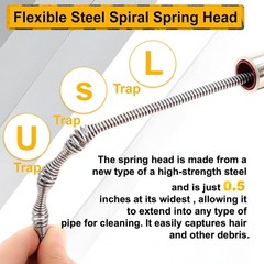 Drain Auger 50FT, Drain Snake with Drill Adapter, Plumbing Snake Clog Remover