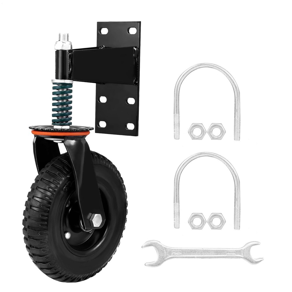 8″ Gate Wheels Heavy Duty Spring-Loaded Gate Caster For Metal Tube Gate & Wooden