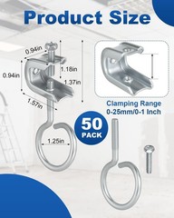 1/4″ x 20 Beam Clamps Steel Small C Clamp with Screws Rings for Pipe Cable Tube
