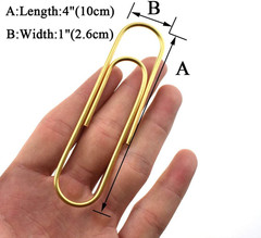 Paperclips 4 Inch (100Mm) Extra Large Paper Clips Sturdy Bright Gold Vinyl Coate