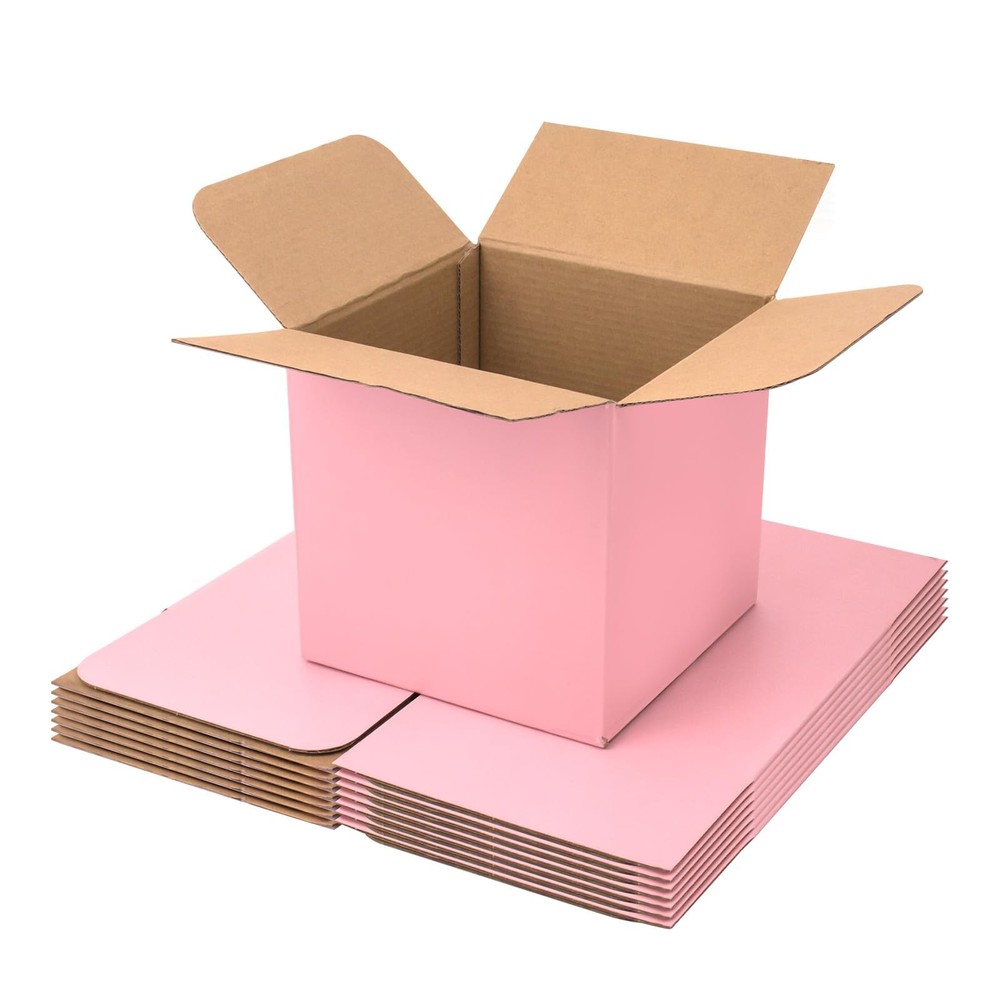 Pink Shipping Boxes Small 6x6x6 Inches, 30 Pack Corrugated Cardboard Boxes fo…