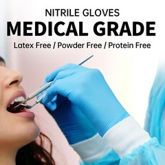 Blue Nitrile Medical Gloves Powder Free Latex Free Food Grade Disposable Glove