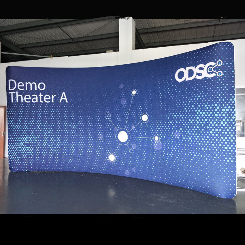 20ft x 10ft protabel curved backdrop wall trade show display booth cutsom print