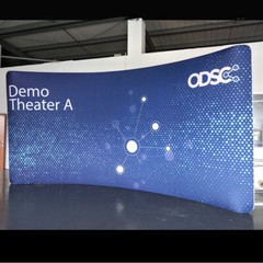20ft x 10ft protabel curved backdrop wall trade show display booth cutsom print
