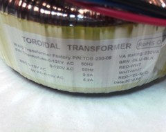 TDB-230-08 WANJI DIY TOROIDAL Audio Power TRANSFORMER VA RATING 230VA NEW!