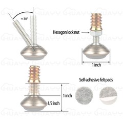 Furniture Levelers Swivel Feet,Angle Height Adjustable(1/4-20 Nut Inserts Kit…