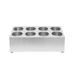 8 Compartment Stainless Steel Flatware Holder Commercial Silverware Organizer