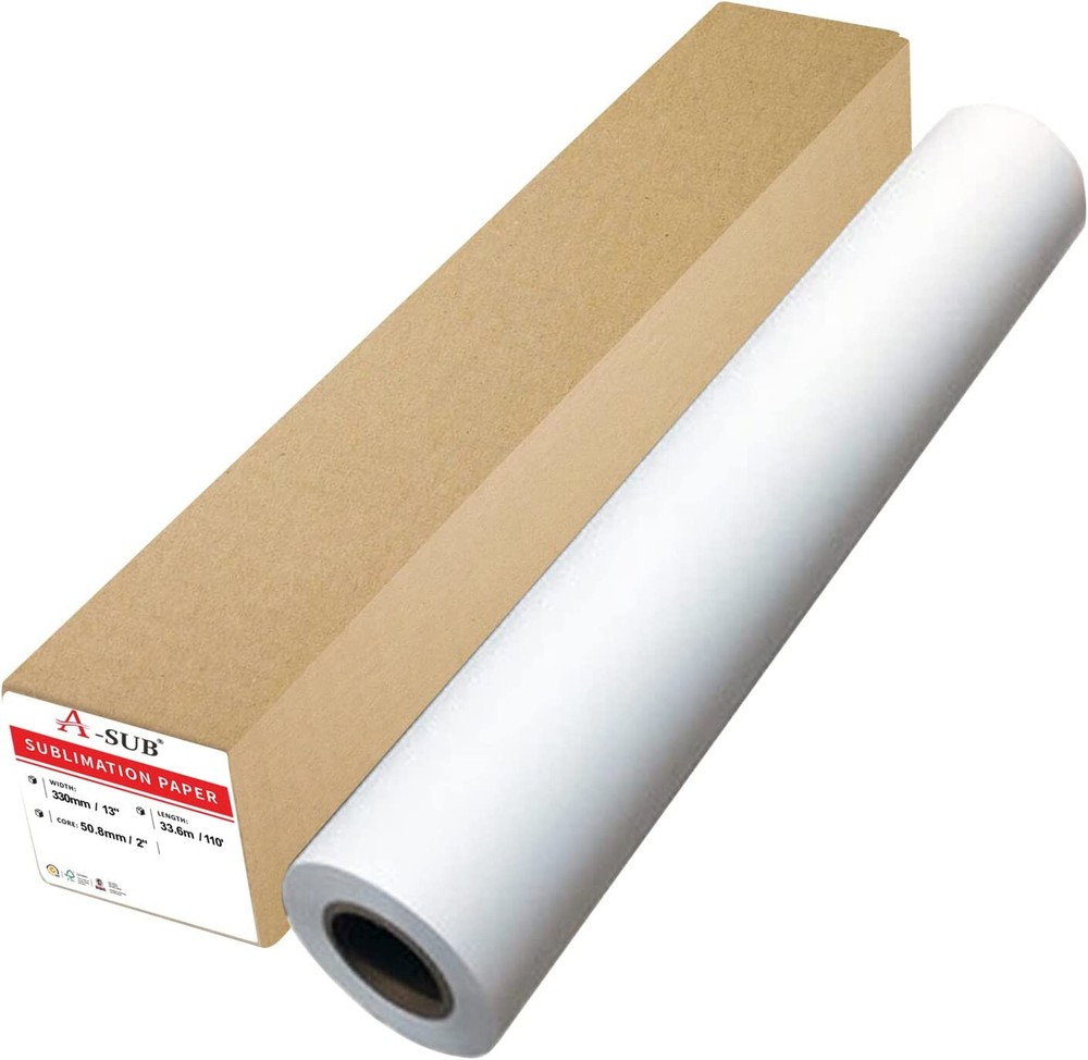 A-SUB 13 Inch X 300 FT Sublimation Paper Roll 105g for Epson Printer 13″x300′
