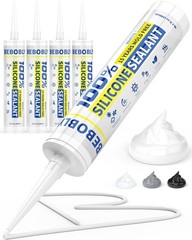 100% Waterproof White Silicone Caulk & Sealant, 4 Pack, 10.2 FL OZ – Interior/Ex
