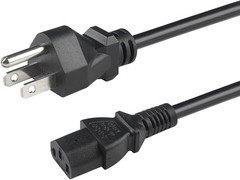 Power Cord AC Cable 5 ft PC Computer Monitor Printer 3 Prong (limit 2 per order)
