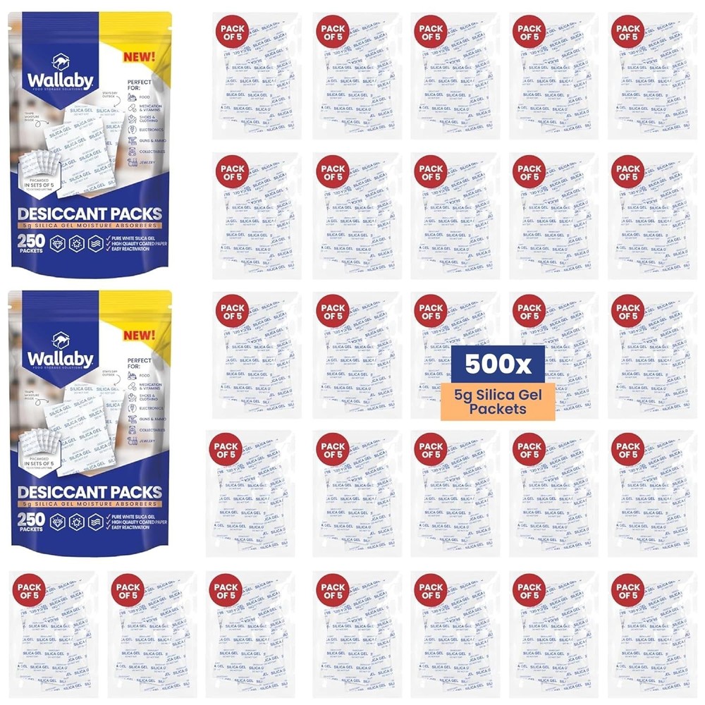 5g Silica Gel Packs 500 500 Packets Food Safe Rechargeable Moisture Absorber