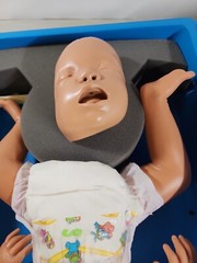 Cpr infant manikin baby Armstrong medical industries Chris Baby blue hard case