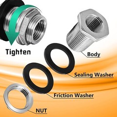 SS304 Stainless Steel Bulkhead Fitting 1/2″ NPT Female 3/4″ GHT Male Garden Hose