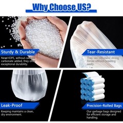 Small Trash Bags 2 Gallon, 360 Count -1.2 Mil Drawstring Mini Garbage Bags, W…