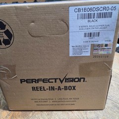 1000 FT PERFECT VISION / RG-6 / SINGLE / BLACK / SOLID COPPER CTR /REEL IN BOX!