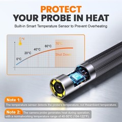 ANCEL 1080P 2-Way 210° Articulating Borescope 3.9mm Industrial Endoscope Camera