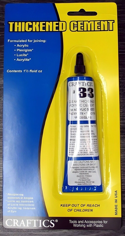 Craftics Thickened Cement for Acrylic #33 -1.5 oz tube  #1106031 ” NEW “
