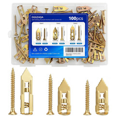100Pcs Self Drilling Drywall Anchors with Screws Kit, 50 Sheetrock Anchors & 50