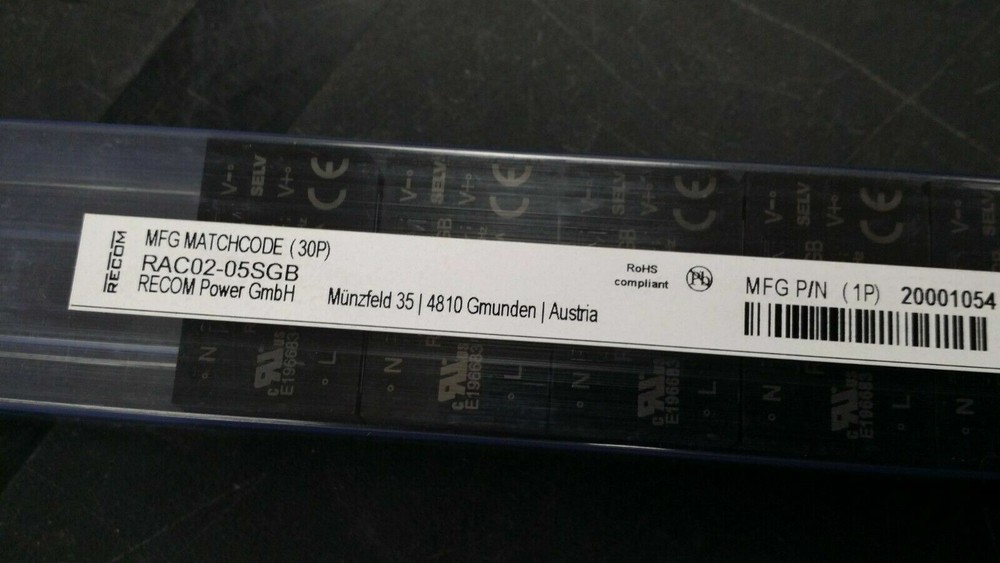 (20PC) RAC02-05SGB RECOM POWER AC/DC Power Modules 2W 85-264Vin 5Vout 400mA ROHS