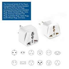 2 Pack US to Argentina Uruguay Australia Brazil Travel Adapter Type I N