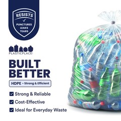 Plasticplace 55-60 Gallon Trash 17 High Density Garbage Can 36 X 60 150 Count