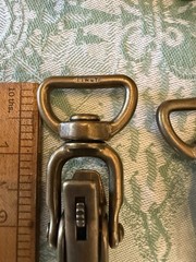 Lot of 9 Italian Solid Brass Swivel Trigger Snap Hooks Antique Finish Heavy Duty