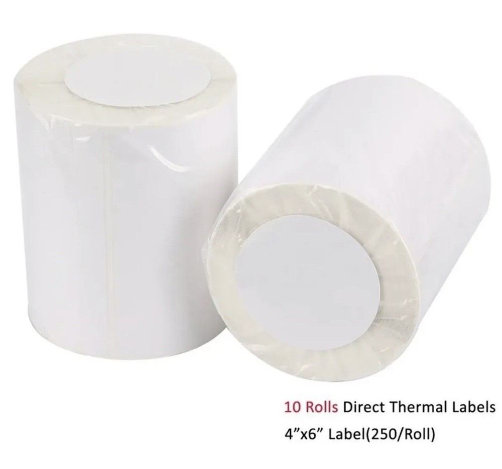 10 Rolls of 250 4×6 Direct Thermal Shipping Labels For Zebra Eltron ZP450 LP2844