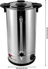 25L/6.6gal Tea Urn Coffee Commercial Grade Stainless Steel Electric Kettle Hot